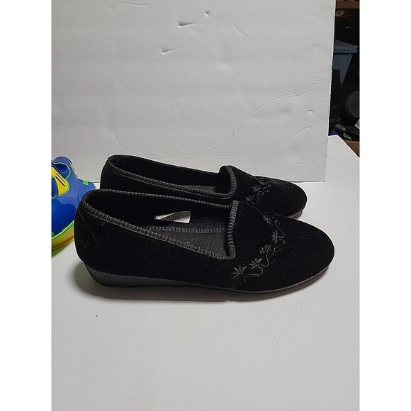 Flexus by Spring Step Women 41  Roseloud Ballet Flat Black Shoe Slip On Cushion - Picture 3 of 7